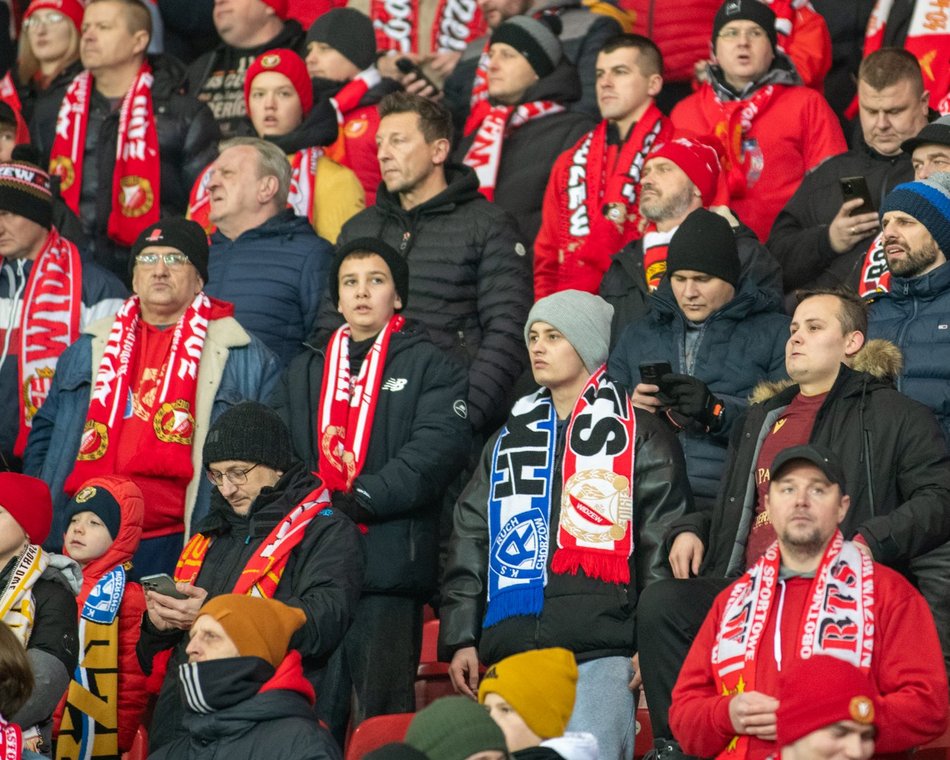 Kibice na meczu Widzew Łódź - Raków Częstochowa
