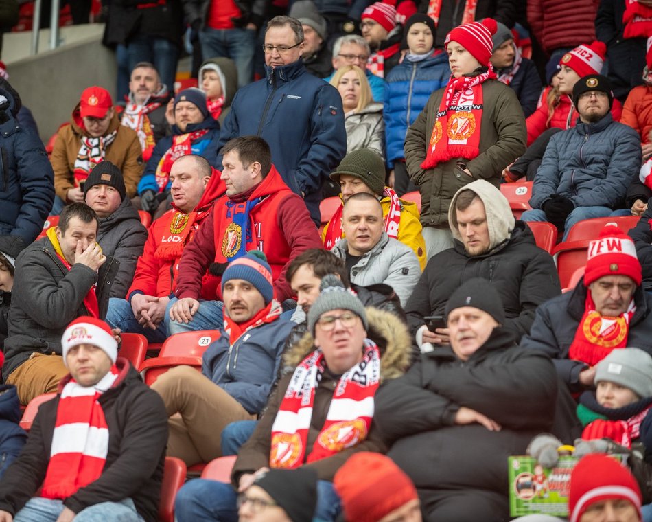 Kibice na meczu Widzew Łódź - Warta Poznań