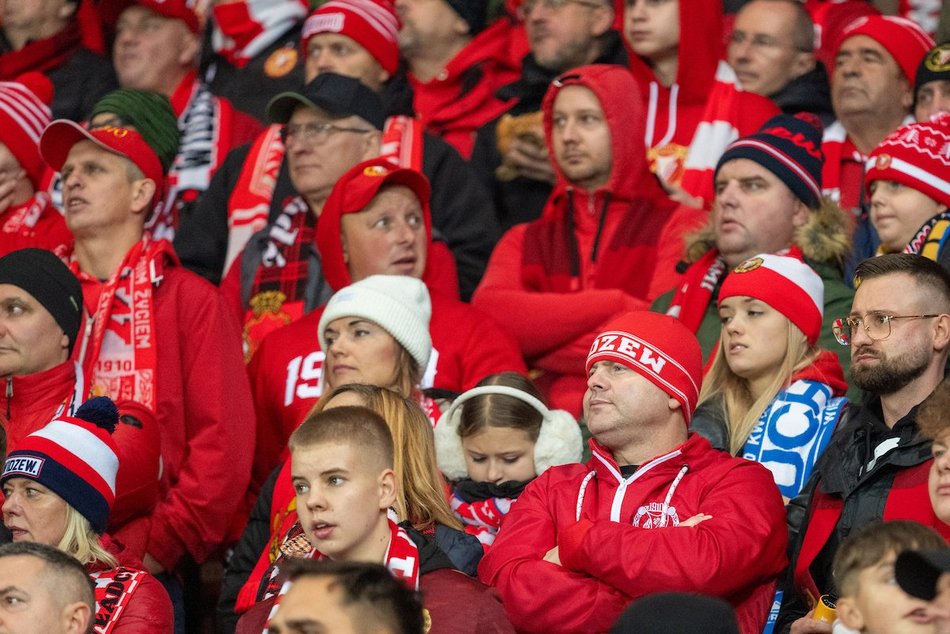 Kibice na meczu Widzewa Łódź z Radomiakiem Radom