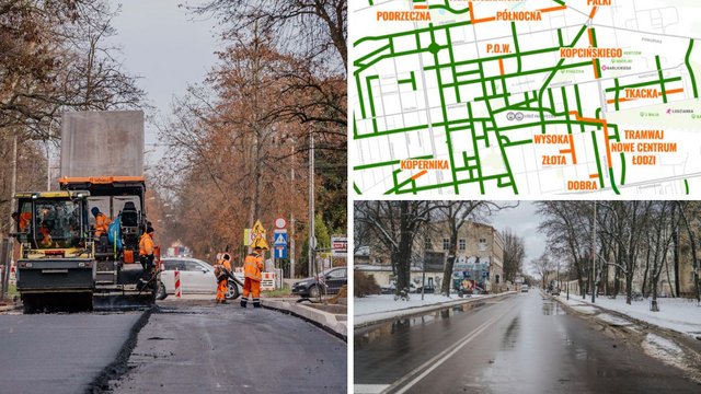 Remonty dróg w centrum Łodzi w 2026 roku. Północna, Kopernika, Milionowa, POW i więcej [MAPA]