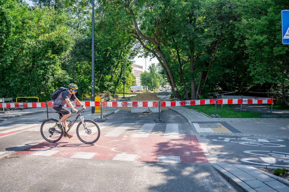 Zawalony most na rzece Bałutce
