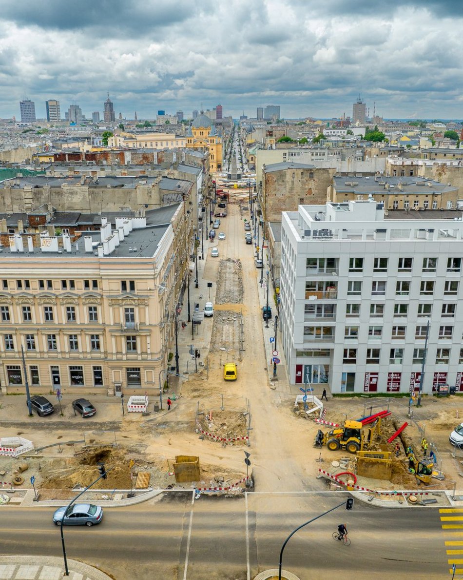 remont ulicy z drona