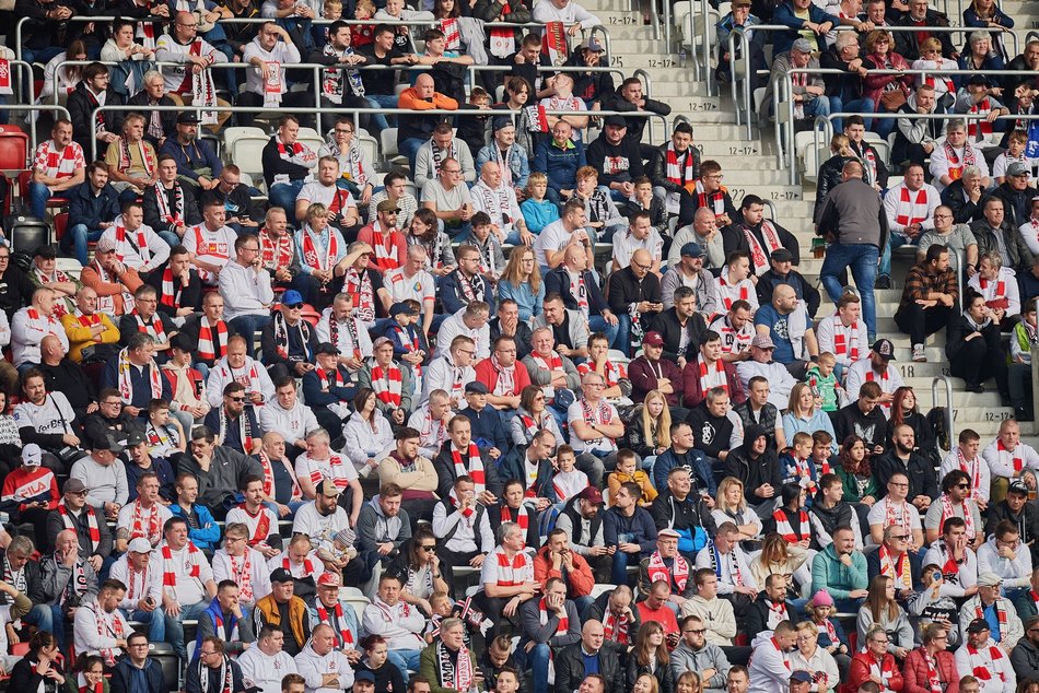 Kibice na meczu ŁKS Łódź - Arka Gdynia