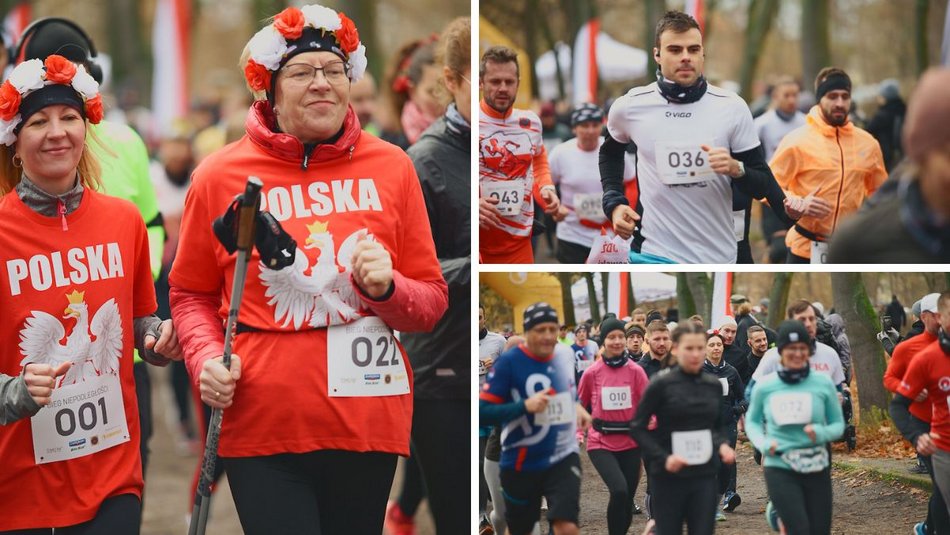 Łódź. Bieg Niepodległości w parku Julianowskim