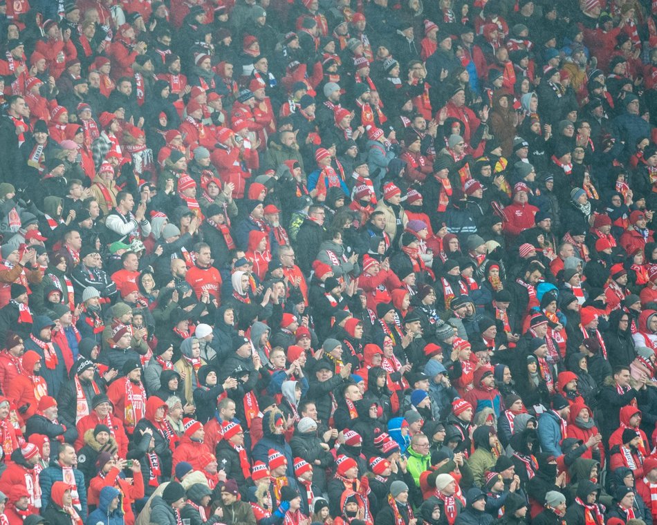 Kibice na meczu Widzew Łódź - Warta Poznań