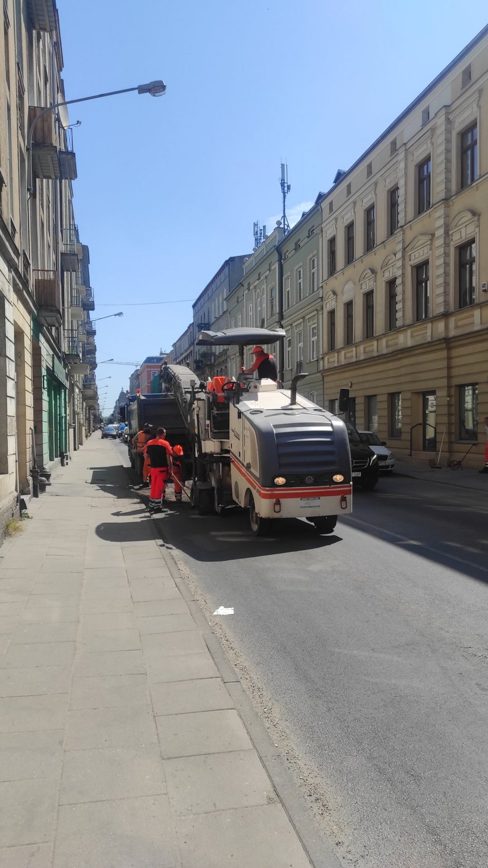 Prace na ulicy Więckowskiego w Łodzi