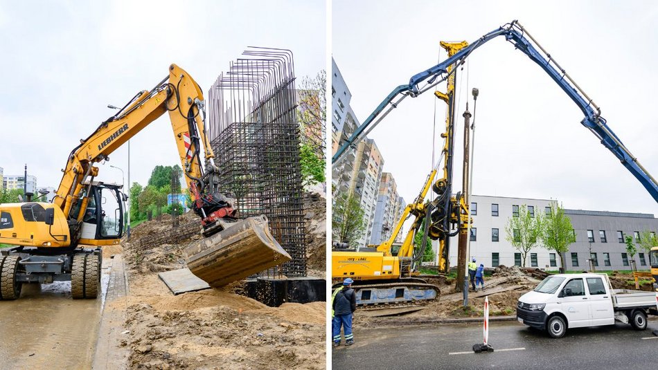 Łódź. Budowa kładek nad Wyszyńskiego w Łodzi. Zobacz, jak powstają fundamenty!