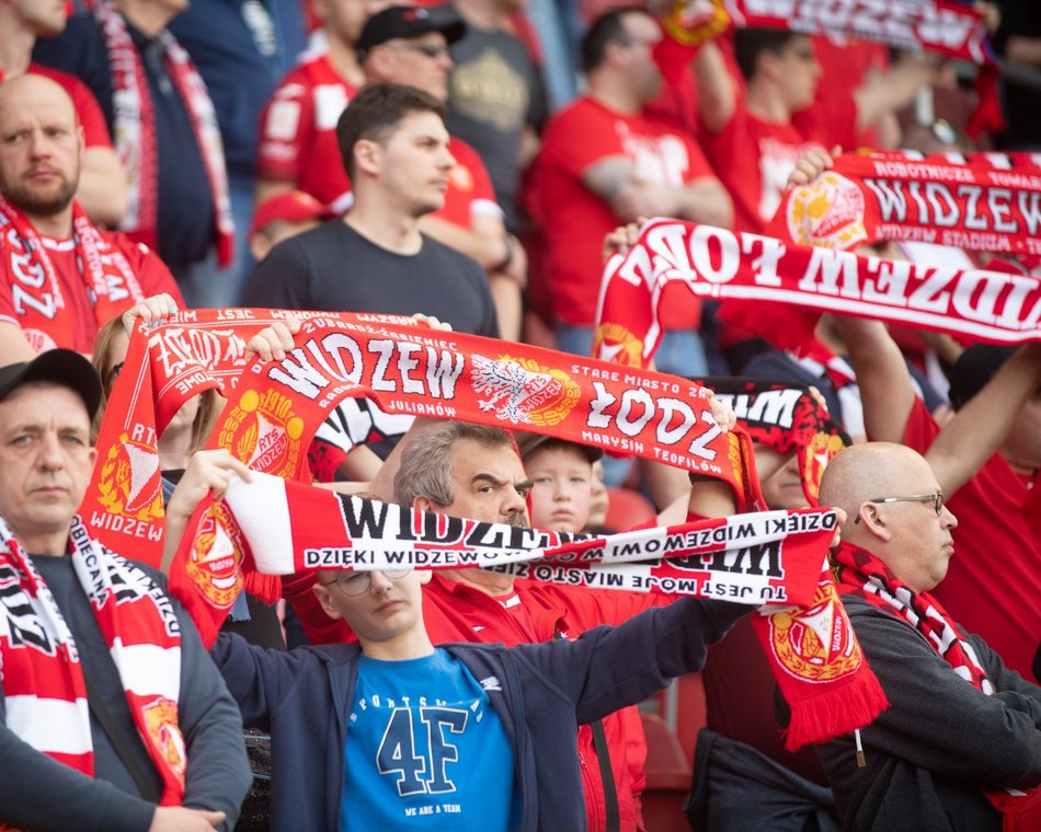 Kibice na meczu Widzew Łódź - Piast Gliwice