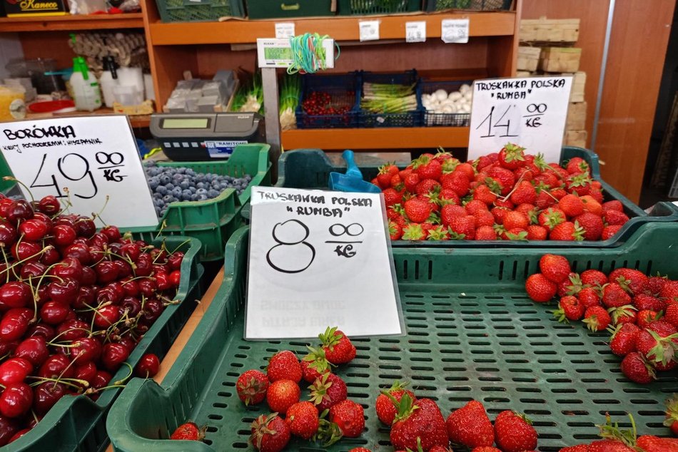 Cena truskawek, czereśni i borówek na rynkach w Łodzi