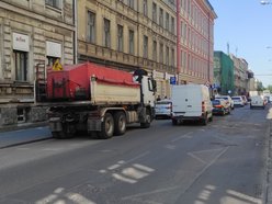 Prace na ulicy Więckowskiego w Łodzi