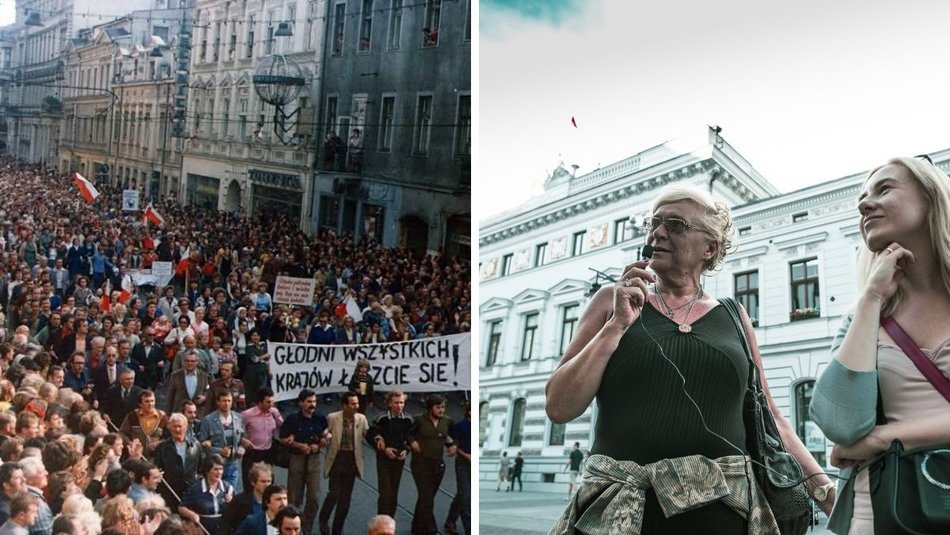 Łódź. Rocznica Marszu Głodowego Kobiet w Łodzi. Janina Kończak była głosem tysięcy demonstrantek