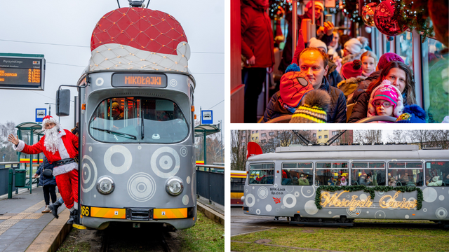 Mikołajkowy tramwaj MPK Łódź już pędzi po mieście! Zobacz, jak się prezentuje [ZDJĘCIA]