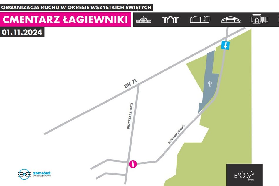 Jak dojechać na cmentarze w Łodzi we Wszystkich świętych 2024