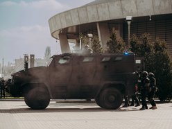 Ćwiczenia służb specjalnych na stadionie im. Władysława Króla w Łodzi