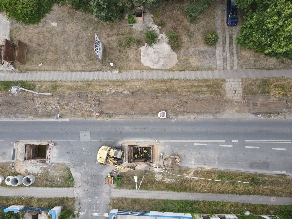 remont ulicy z lotu ptaka