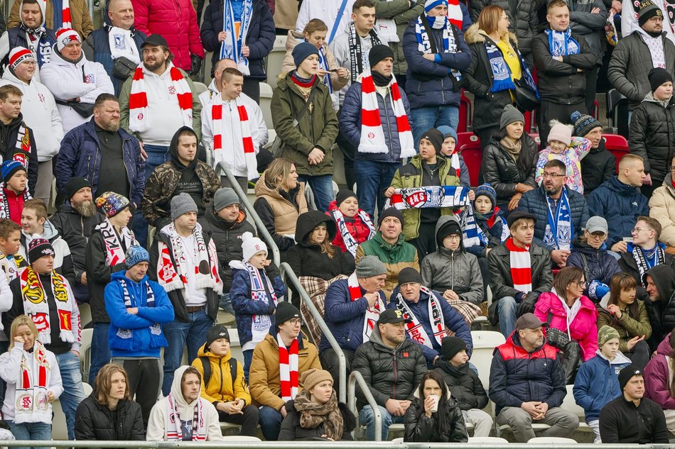 Kibice na meczu ŁKS Łódź - Lech Poznań