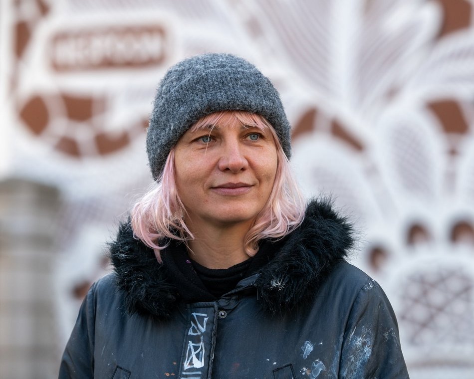 Łódź. Mural w centrum Łodzi w magazynie Elle! Koronkowe dzieło zachwyca cały świat