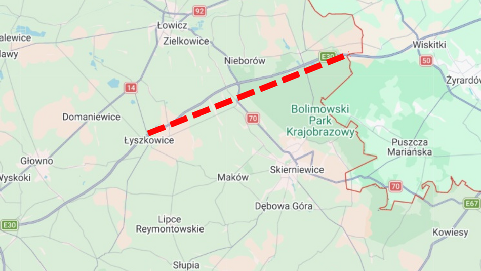 Łódź. Autostrada A2 między Łodzią a Warszawą