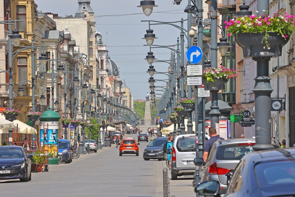 Na Piotrkowskiej i w okolicy sadzą kolorowe rośliny