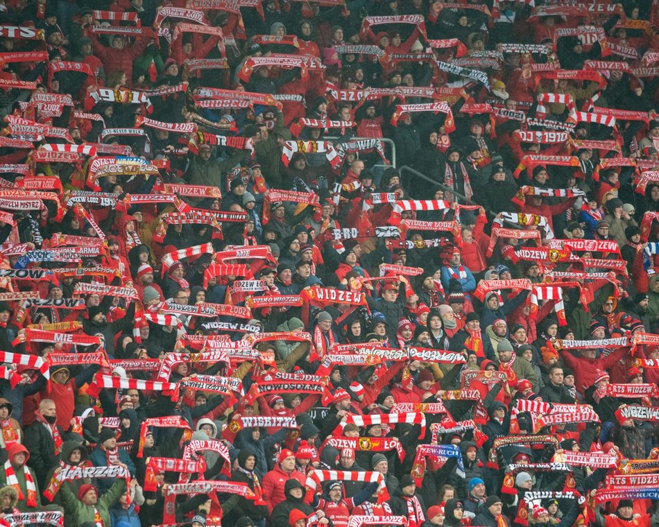 Kibice na meczu Widzew Łódź - Warta Poznań