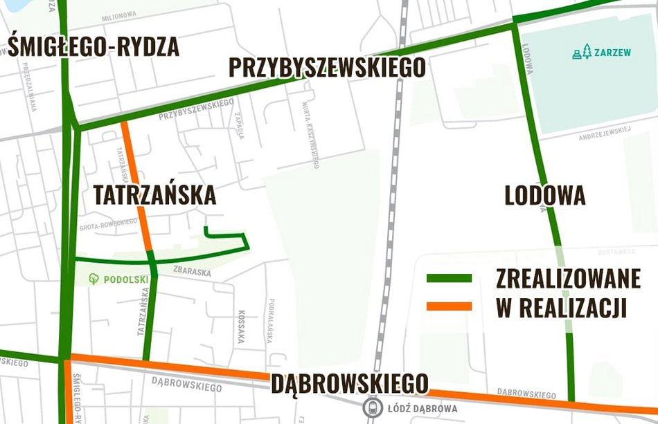 Łódź. Ulica Dąbrowskiego