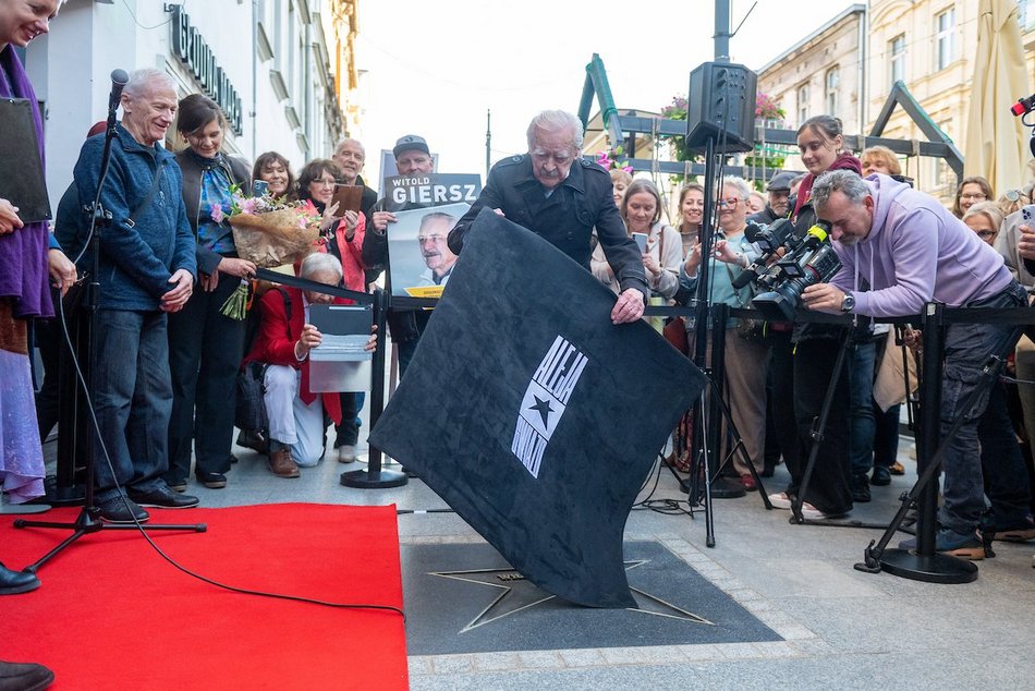 Łódź. Witold Giersz w Alei Gwiazd na Piotrkowskiej