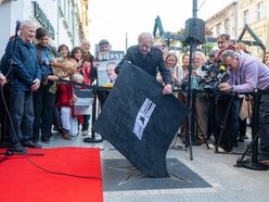 Łódź. Witold Giersz w Alei Gwiazd na Piotrkowskiej