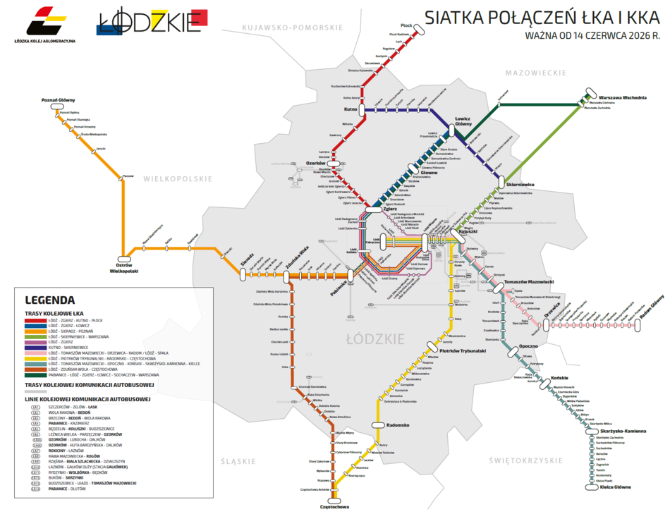 Łódź. ŁKA z wakacyjnym rozkładem jazdy. Nowe połączenia z Łodzi do Warszawy, Płocka, Radomia i więcej