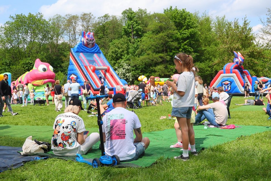 Łódź. Piknik na Młynku w Łodzi. Dmuchańce, alpaki, gigantyczne kręgle i rowery wodne