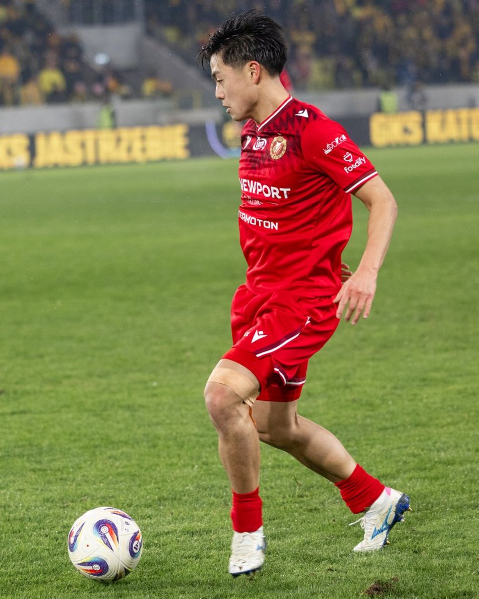 Łódź. Piłkarz Widzewa Łódź