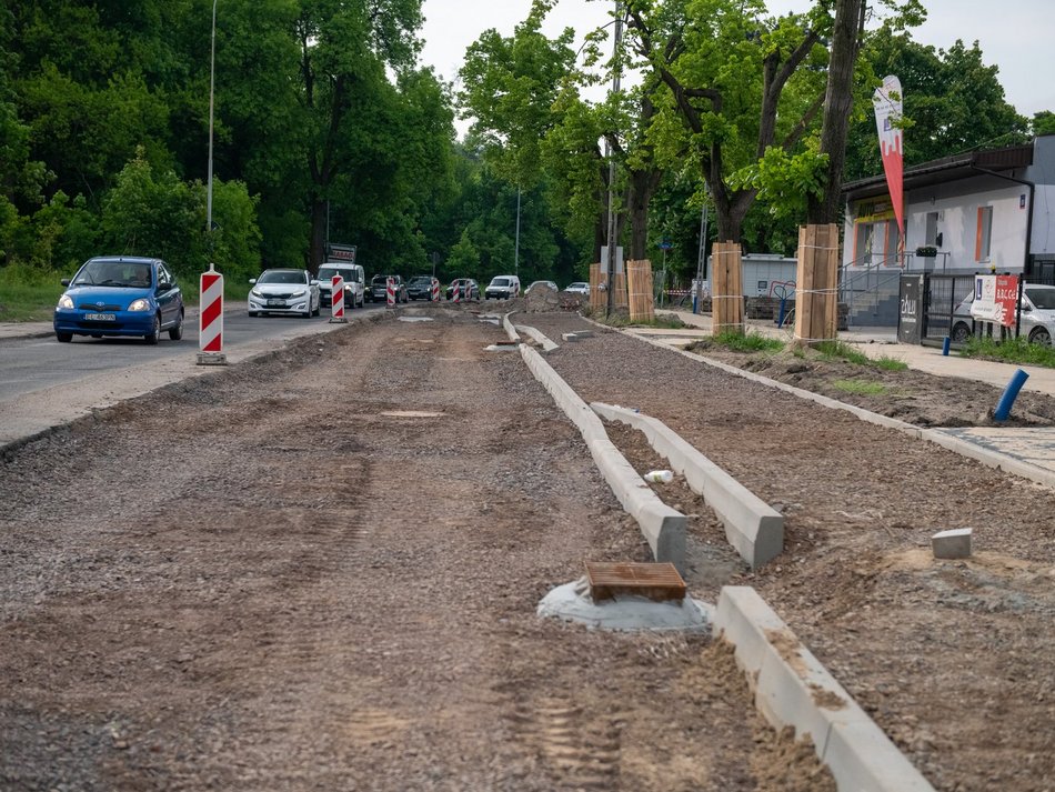 Ulica Krakowska w Łodzi w budowie