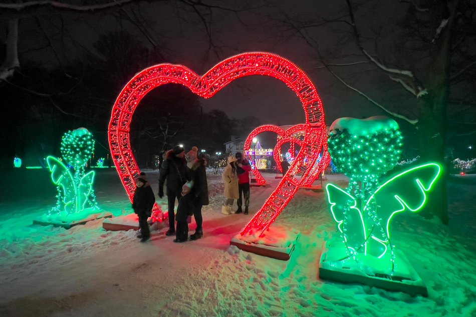 Park Miliona Świateł w Łodzi, Zima, spacery