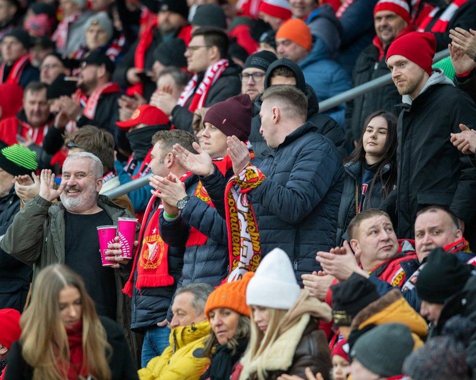 Kibice na meczu Widzew Łódź - Warta Poznań