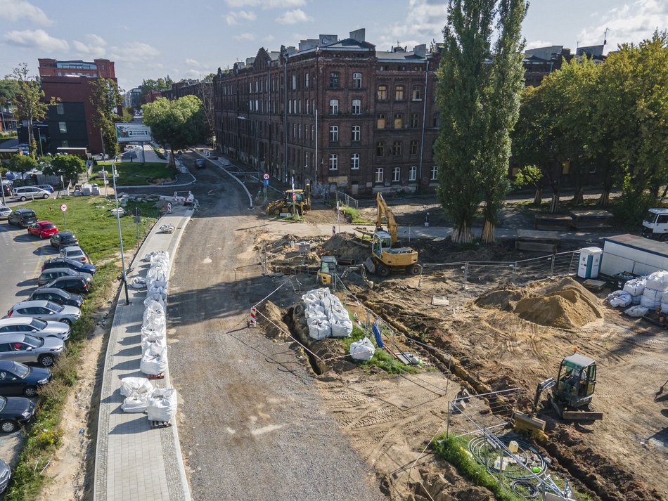 Remont ulicy Ogrodowej w Łodzi.