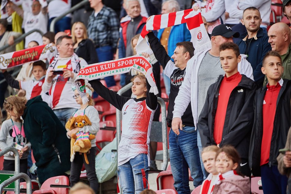 Kibice na meczu ŁKS Łódź - Arka Gdynia