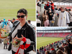 Łódź. Święcenie pokarmów na stadionie Widzewa Łódź