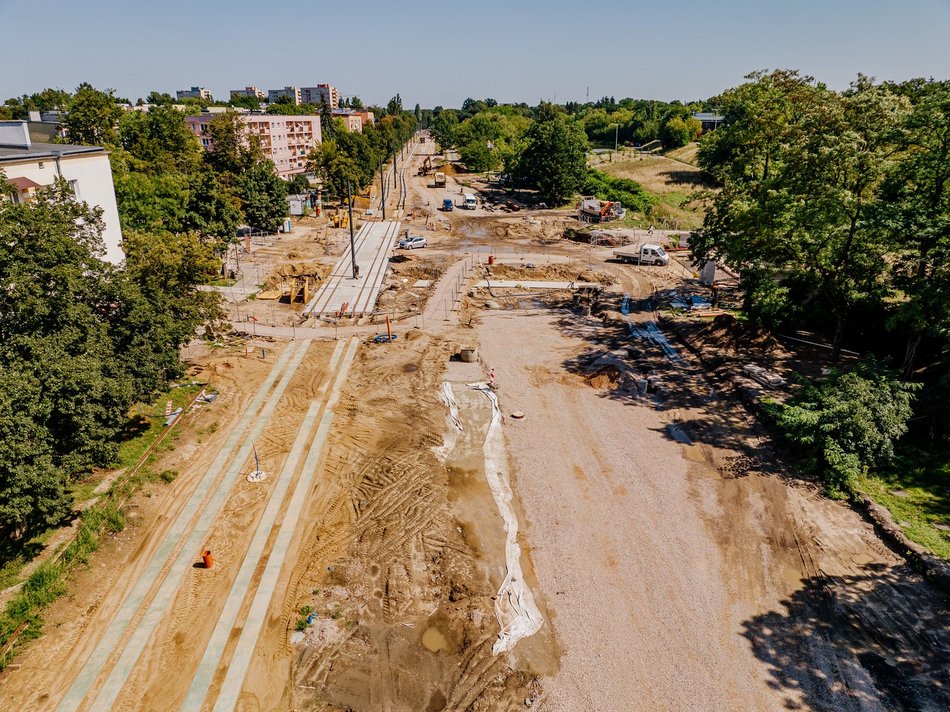 Remontowana ulica Wojska Polskiego w Łodzi