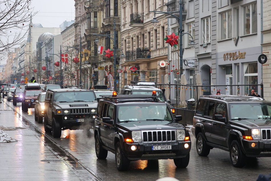 Łódź. WOŚP 2026 w Łodzi. Motoszarża po raz pierwszy opanowała Piotrkowską! [ZDJĘCIA]