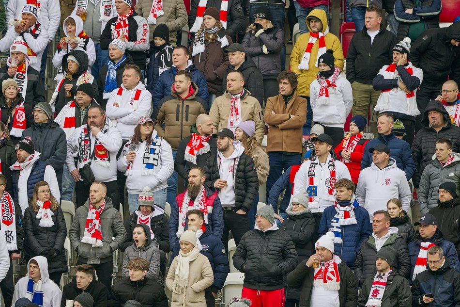 Kibice na meczu ŁKS Łódź - Lech Poznań