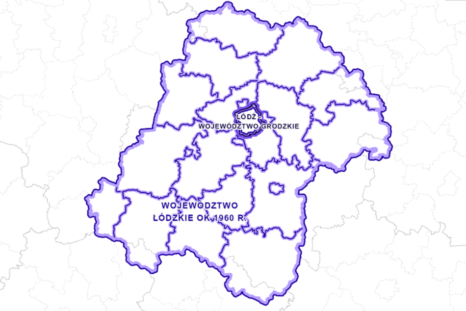 Łódź. Granice administracyjne łódzkiego na przestrzeni lat. W 1919 roku było bliżej nad Bałtyk!