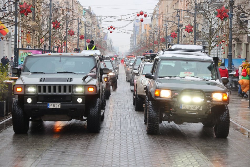 Łódź. WOŚP 2026 w Łodzi. Motoszarża po raz pierwszy opanowała Piotrkowską! [ZDJĘCIA]