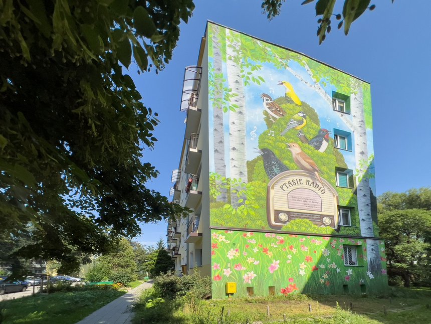 Mural Ptasie Radio w Łodzi - fot. Paweł Łacheta