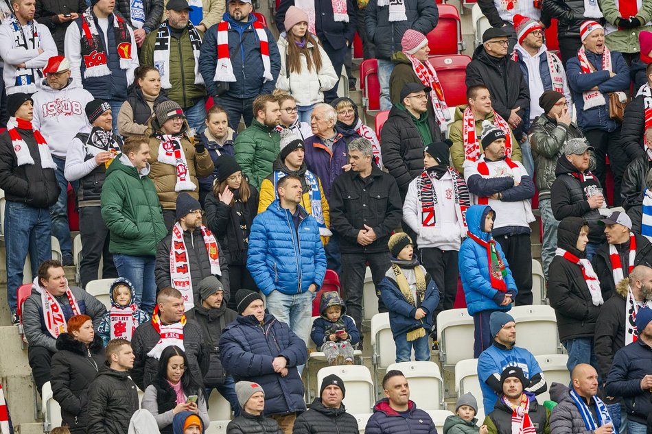 Kibice na meczu ŁKS Łódź - Lech Poznań