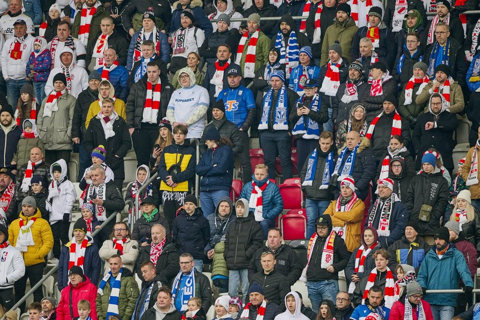 Kibice na meczu ŁKS Łódź - Lech Poznań