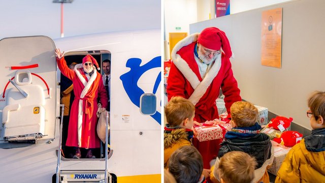 Święty Mikołaj przyleciał do Łodzi! Na Lublinku powitały go dzieci [ZDJĘCIA]