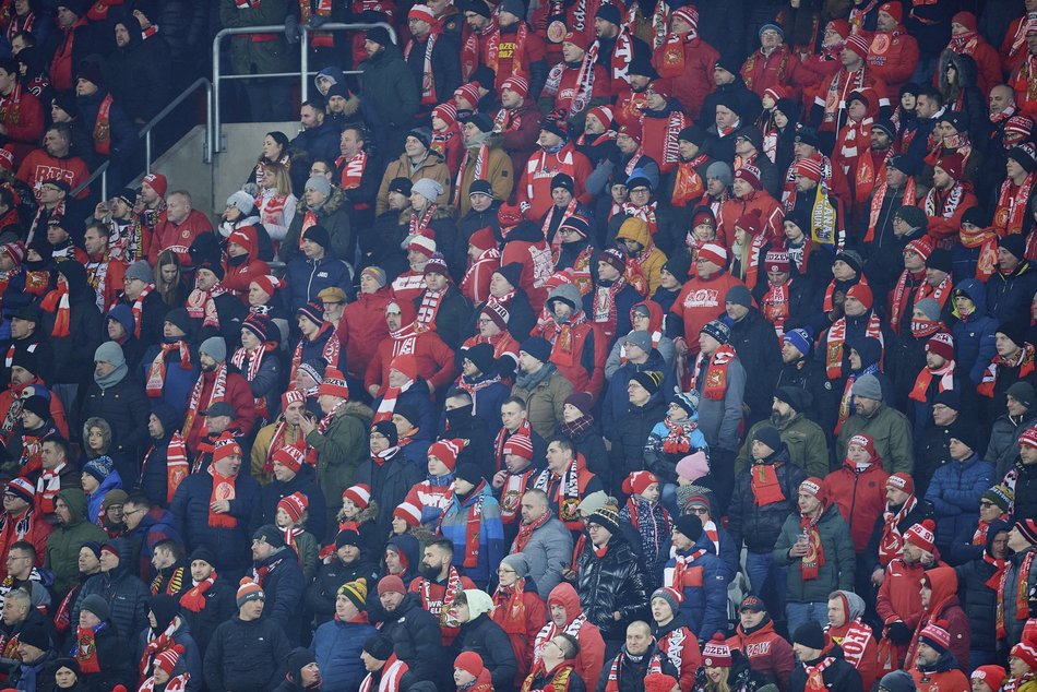 Kibice na meczu Widzewa Łódź - Pogoń Szczecin