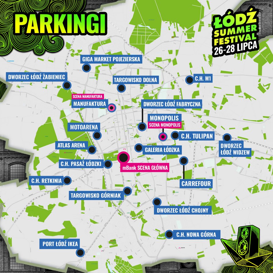 Parkingi na Łódź Summer Festival 2024
