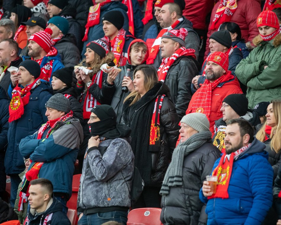 Kibice na meczu Widzew Łódź - Warta Poznań
