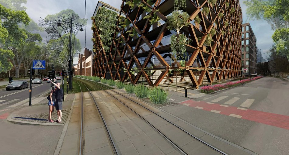 Łódź. Nowe mieszkania na Górnej? Ażurowa elewacja, ogrody na dachu i drzewa na tarasach