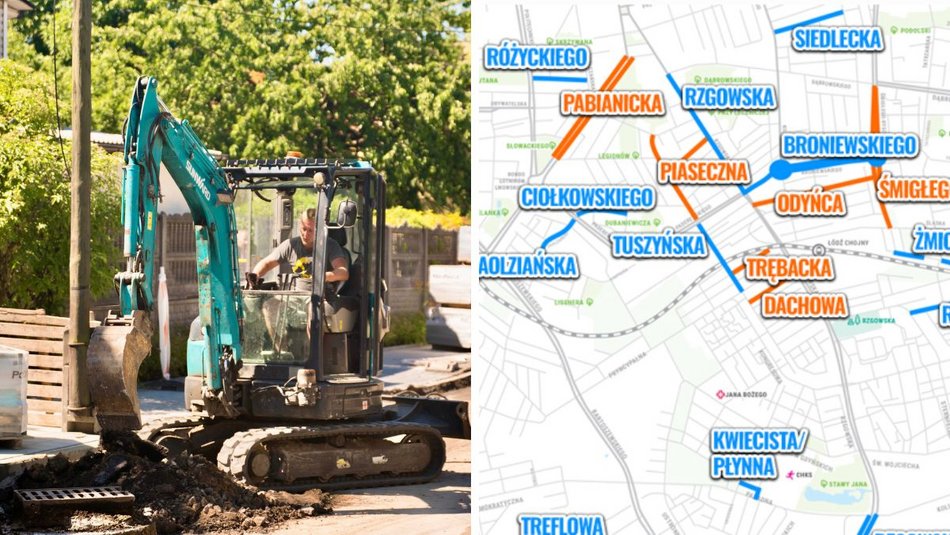 Łódź. Wakacyjne remonty dróg na Górnej w Łodzi. Pabianicka, rondo Broniewskiego i inne